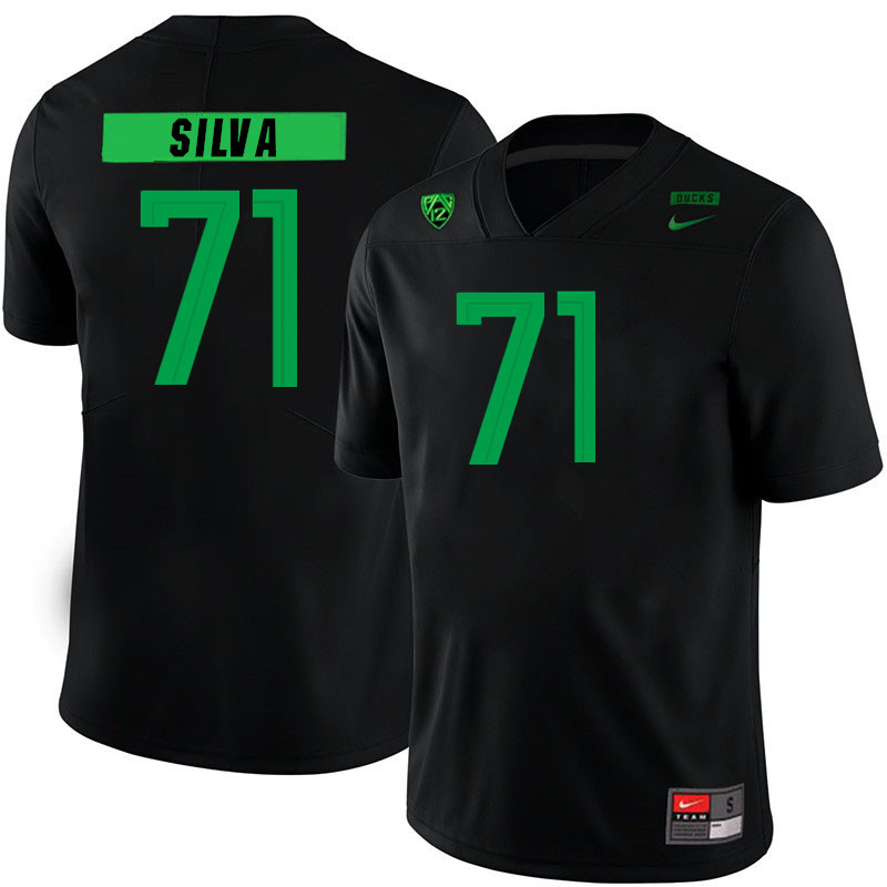 Men #71 George Silva Oregon Ducks College Football Jerseys Stitched Sale-Black